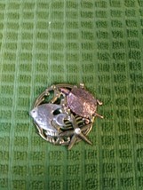 Unique Decorative Pin Copper Tone Turtle, Starfish W/Diamond, Angel Fish Silver  - £9.50 GBP
