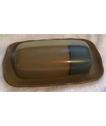 Sango Gold Dust Green Gray Brown Tan Tray Covered Butter Dish EUC #5040 - £15.88 GBP