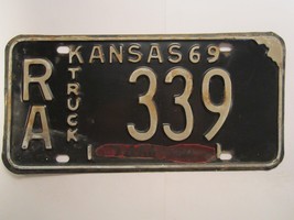 LICENSE PLATE Truck Tag 1969 KANSAS RA 339 [Z271] - £7.64 GBP