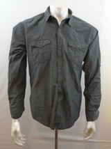Motogear Gray Long Sleeve Dual Pocket Button Up Polyester Blend Men&#39;s Sh... - $10.88