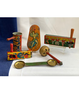 Vtg Tin Noisemakers Lot of 6 Party New Years Metal Rattlers Kirchhof Han... - £39.18 GBP
