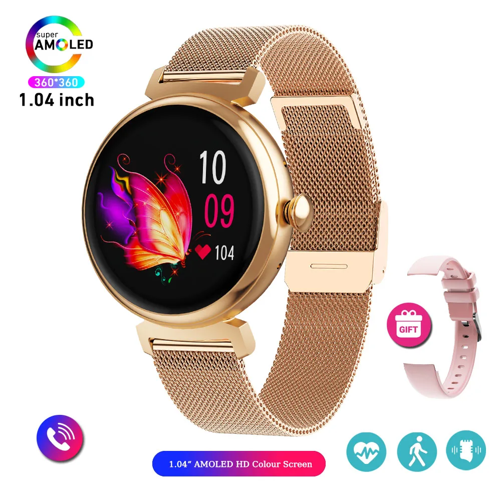 Fashion Ladies Smart Watch104 inch AMOLED Small Screen Always Display Bluetooth  - £47.69 GBP