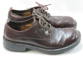 BORN Brown Leather Oxford Men’s Shoes Size 8.5 M US EUR 42 Excellent Plus - £30.41 GBP