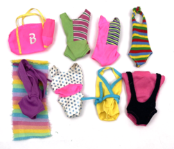 Vintage Barbie Doll Swimsuit Lot Leotard Towel One Piece Tote Bag Clothing - £19.98 GBP