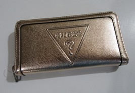 Guess Womens Baldwin Park SLG Zip Around Wallet Rose Gold - $560.27 MXN