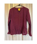 Anthropologie Maeve Gelise Pintuck Pleat Button Front Long Sleeve Blouse... - $744.05 MXN