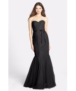 ML Monique Lhuillier Tulle Trumpet Dress Sz 2 Black - €132,68 EUR