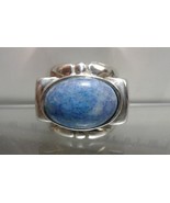 .925 Sterling Silver Blue Stone Agate - Sz 8 - Free Shipping ! - $61.26 CAD