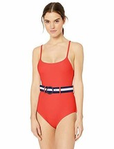 MSRP $98 Jessica Simpson Belted One-Piece Swimsuit Size Large - $24.51