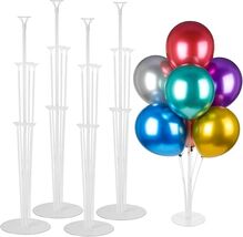 4 Sets Balloon Stand Kits, Balloon Sticks Holder with Base for Table Gra... - $23.48