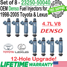 OEM 8Pcs Denso 12-Hole Upgrade Fuel Injectors For 2003-2005 Lexus GX470 4.7L V8 - £133.16 GBP