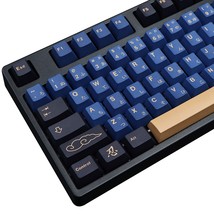 Blue Samurai Keycaps, 129 Set Pbt Keycaps For Gaming Keyboard, Cherry Profile Dy - £52.68 GBP