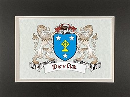 Devlin Irish Coat of Arms Print - Frameable 9&quot; x 12&quot; - $24.00