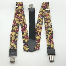 Olives Pattern Cotton &amp; Elastic Suspenders Braces Clips USA Made Heart &amp;... - £19.45 GBP
