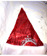 GLITZY CROWN BLING SEQUIN CHRISTMAS SANTA ELF HAT CAP CHRISTMAS - £13.36 GBP