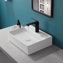 Tysun Rectangle Vessel Sink, 18&quot; X 14&quot;, Bathroom Vessel Sink, White Porc... - £92.04 GBP