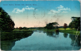 Canal Scene Grosse Isle Detroit Michigan Postcard Posted 1914 - £11.41 GBP