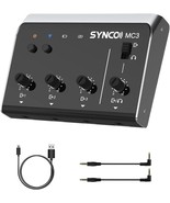 Synco Audio Mixer, 4-Channel Portable Stereo Line Mixer For Microphones, - $70.59 CAD