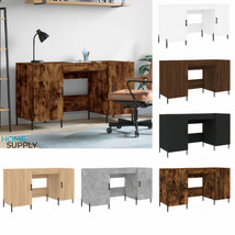 Modern Wooden Home Office Computer Desk Laptop Table With 2 Storage Cupb... - $130.92+