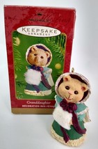  Vtg Hallmark Keepsake Ornament 2001 Granddaughter Victorian Bear with Muff - £4.64 GBP