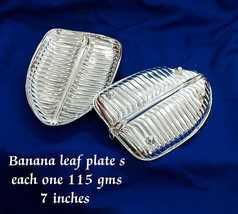 BIS HALLMARKED 925 Silver Banana Leaf Plate - Silver gift items - Return... - £158.21 GBP+