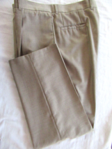 Kenneth Cole Reaction pants slacks Wool-Poly  lined  38X32 brown pleated - £15.09 GBP