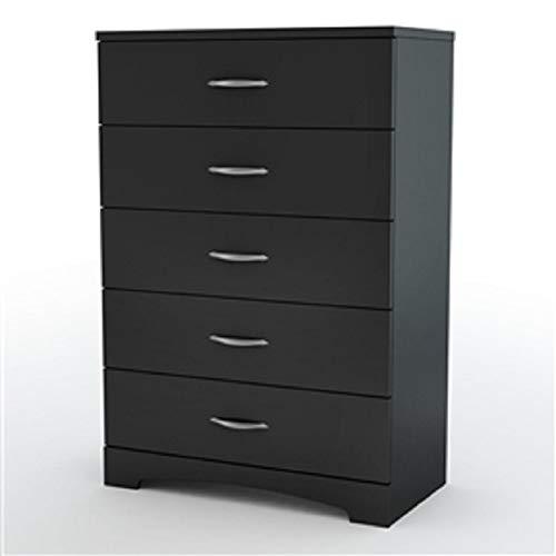 Primary image for Step One 5-Drawer Chest in Black Finish New Sturdy Classic Elegant Furniture CHO