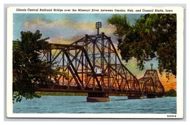 Illinois Central Railroad Bridge Omaha NE Council Bluffs IA UNP WB Postcard O20 - £2.33 GBP