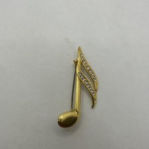 Gold Plated Orchestra Musical Note Band Pin Brooch - £9.11 GBP