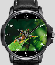 Big Red Eyed Green Frog Unique Unisex Beautiful Wrist Watch UK FAST - £43.03 GBP