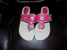 Amanda Pink/Silver Leather Whip Stitched Sandals Size 8 Women&#39;s NWOB - $38.00