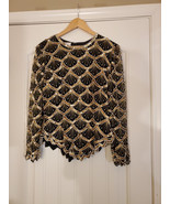 Vtg Lawrence Kazar Silk Beaded Sequin Embroidered Top Size Large Formal ... - €37,17 EUR