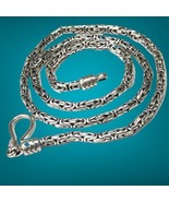 sterling silver byzantine chain necklace 24.5 Grams 17.5” - £99.05 GBP