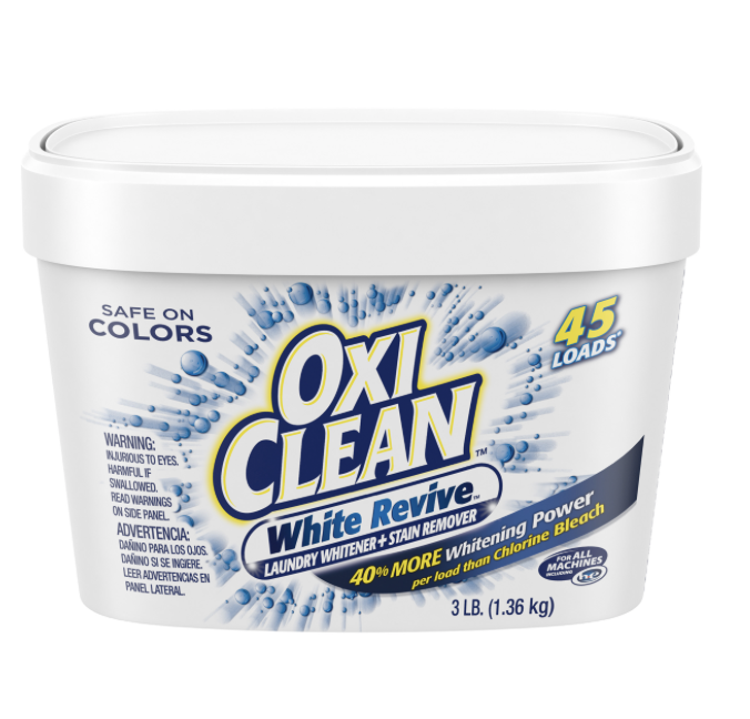 OxiClean White Revive Laundry Whitener + Stain Remover Powder, 3 Lbs., 4... - $13.95