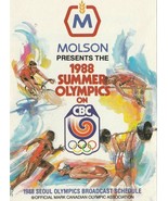 1988 CANADA SUMMER OLYMPICS POCKET SCHEDULE ~ MOLSON - £3.13 GBP