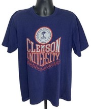 Vintage Clemson T Shirt Mens XL JanSport Single Stitch USA 80s 90s Tigers Blue - £21.72 GBP