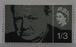 Vintage Stamps British Great Britain Uk 1&#39;3 Shilling Pence Churchill Stamp X1 B5 - £1.37 GBP