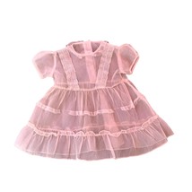 VTG 50s Baby Girl Party Dress Pink Nylon Embroidered Infant Doll Sz 12–18mo - $83.14 CAD