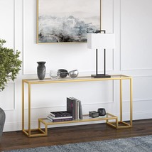 Athena 64&#39;&#39; Wide Rectangular Console Table In Gold - £228.29 GBP