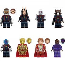 8pcs Guardians of the Galaxy Vol. 3 Marvel Superhero Minifigures Building Toys - £15.95 GBP