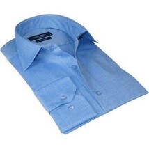 Mens 100% Cotton Shirt From Turkey Manschett by Quesste Slim Fit 4029-08 Blue image 4