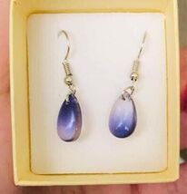New Absolutely Beautiful Purple Glass  Umbrae Dangle Mini Earrings - $6.00