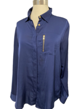 Lauren Ralph Lauren Petite Navy Long Sleeve Blouse Size PL - $9.49