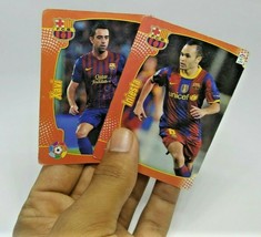 Xavi &amp; Iniesta - Barcelona, Spain - vintage 2 football soccer cards - £7.71 GBP