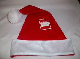 Adult Medium Red Felt Santa Christmas Hat White Trim Stocking Cap Pom Pom - £10.38 GBP