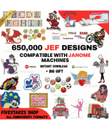 Machine Embroidery Designs for Janome 650,000 Files JEF Format Instant D... - $17.00