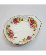  Old Cottage Roses Bone Shell Dish Bowl Trinket Soap Coin Country Shabby... - $300.85 MXN