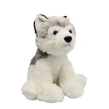 Aurora World Siberian Husky Plush Toy Stuffed Animal Blue Eye Gray White 14&quot; - $9.99