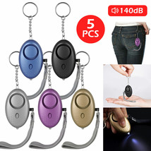 5pcs Safe Sound Personal Alarm Keychain with LED Light 140DB Emergency S... - $33.24