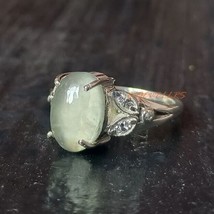 Natural Prehnite Ring 925 Silver Women Wedding Ring Mother&#39;s Day Gift Women Ring - £45.20 GBP
